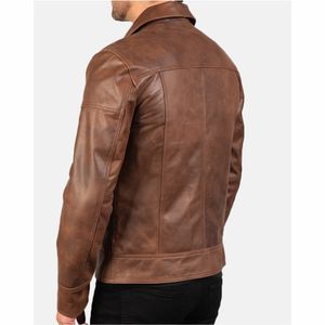 Veste pour hommes vestes pour hommes Manteau en cuir Manteau en cuir pour hommes Moto en cuir à la mode Veste de mode d'hiver - Product Image 2