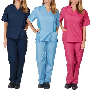 Uniforme de enfermería para Hospital, camisetas de cirugía para mujer, camisas de manga corta, ropa de trabajo para clínica Dental, blusa de enfermera, ropa de médico, negro - Product Image 1