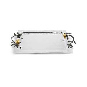 Ornamental metal serving <b>tray</b> with floral design work handle luxury vintage handcrafted exquisite floral pattern elegant decor - Product Image 6
