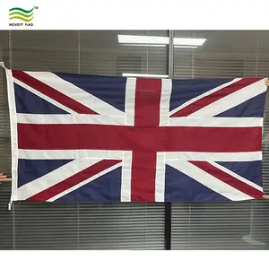 Kain Dura Luar Ruangan Berputar 160gsm Inggris 3x5ft Union Jack Bendera Dijahit