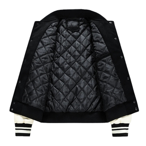 Venta caliente de alta calidad de lana cuerpo mangas de cuero personalizado Chenile o Flat CollegeBaseballjacket para hombres - Product Image 6