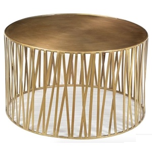 Meubles de salon de style rond moderne pieds en métal argenté Table d'appoint en métal moderne - Product Image 3