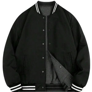 Chaqueta Varsity de Lona para Hombre M&F con Logotipo Personalizado, Cuello Alto, Alta Calidad, Ecológica, Resistente al Viento, Corte Holgado Informal, Otoño Invierno 2025 - Product Image 1