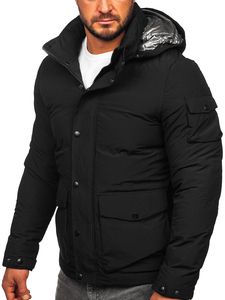 Blouson d'hiver matelassé confortable pour homme avec capuche, respirant, séchage rapide, coupe-vent, manches longues, style urbain, design avant - Product Image 2