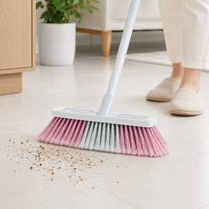 Brosse de sol en plastique écologique durable de 17 cm, poils doux, outil de nettoyage pour carrelage, bois dur, béton, utilisation multi-surfaces - Product Image 4