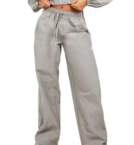 ชุดวอร์มผู้หญิงกางเกงผ้าไนลอนโอเวอร์ไซส์แจ็คเก็ตแขนยาวแบบเย็บติดแขนเสื้อกางเกงกันลมเซตเสื้อแจ็คเก็ตฤดูใบไม้ผลิออกแบบได้ตามต้องการ - Product Image 4