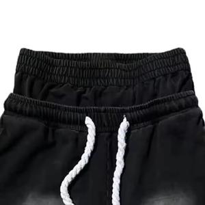 เฮฟวี่เวทกางเกงขาสั้นผู้ชายผ้าฝ้าย100% ทุกขนาดชุดกีฬาชุดกีฬาวิ่งจ๊อกกิ้งแนวสตรีทซีดซีดจางใส่สบายแห้งเร็วระบายอากาศได้ดี - Product Image 4