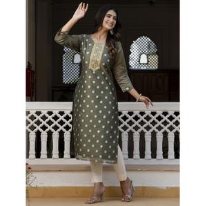 ชุดคุर्ตาผ้าไหมผสมปักลายหรูหราสำหรับผู้หญิง สไตล์โมเดิร์นผสมผสานแบบดั้งเดิม ขายดีที่สุด มีจำหน่ายในราคาส่งออก - Product Image 1