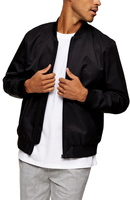 Blouson Bomber en Toile à Col Montant, Style Hiver Streetwear, Écologique, Confortable, Durable, Résistant à l'Usure, en Nylon, Imperméable avec Lettres sur le Devant