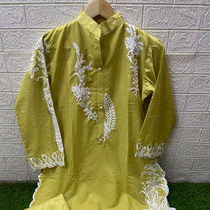 Indien ethnique femmes broderie florale tunique été femmes tunique O décolleté et bas avec coupe travail manches longues tunique décontractée - Product Image 1