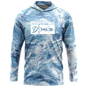 Sudadera con capucha de pesca de manga larga UPF 50 de alta calidad, 100% poliéster, secado rápido, impermeable y protección solar, impresión por sublimación - Product Image 3