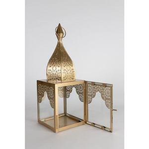 Adornos de Ramadán Linterna de estilo marroquí Juego de 3 Lámpara de linterna de vela temática Eid en precio al por mayor por proveedores indios - Product Image 2