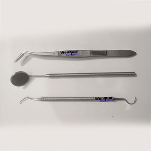 Kit de soins dentaires en acier inoxydable, éliminateur professionnel de plaque et de tartre avec détartreur, cure-dent, miroir et pinces - Product Image 1