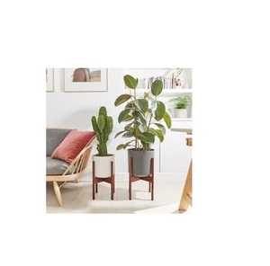 Soporte para maceta de madera, color de madera natural, la mejor calidad, soporte para maceta de madera de 2 piezas - Product Image 1