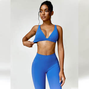 Conjunto de yoga para mujer de talla grande al por mayor, ropa deportiva profesional, Top y mallas personalizados, ropa deportiva transpirable ecológica de 2 piezas - Product Image 4
