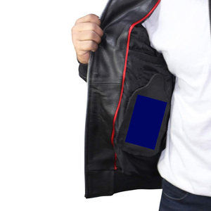 Chaqueta Bomber Mena con MOQ Bajo, Chaqueta Bomber de Cuero de Color Sólido de Buena Calidad para Hombre - Product Image 6