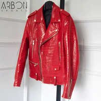 Veste en cuir texturé moderne 2025 Mode Qualité supérieure Streetwear Style unique en rouge Design tendance Veste pour homme