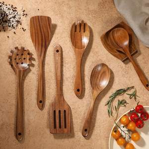 Ensemble de spatules en bois en gros |   Ustensiles de cuisine faits à la main |   Prix d'usine - Product Image 1