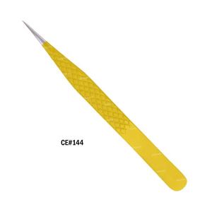 Pince à cils en acier inoxydable personnalisée avec logo, pointe dorée, couleur noire, poignée diamantée, volume, étiquette privée, service OEM - Product Image 6