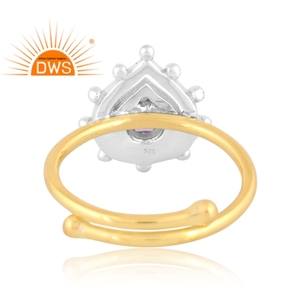 Anillo apilable de piedras preciosas de tanzanita Natural chapado en oro de 18 quilates, joyería fina Demi para mujer, regalo para ella - Product Image 4