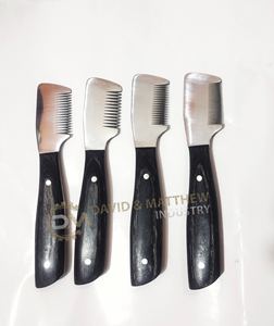 Ensemble de 3 couteaux de toilettage pour animaux de compagnie, de haute qualité, écologiques, personnalisables, en acier inoxydable avec manche en bois, pour chiens - Product Image 3