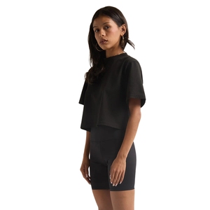 Top Corto de Moda para Mujer, Primavera Verano, Ropa de Punto a Cuadros Cómoda, Diseño Corto y Lindo con Logotipo Estampado en la Parte Delantera, Tinte Liso - Product Image 3