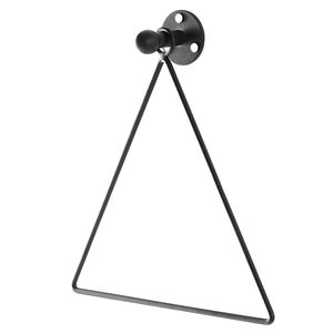 <b>Black</b> Round Stainless Steel <b>Towel</b> Ring, Hand <b>Towel</b> <b>Holder</b> for Bathroom Wall Mounted - Product Image 5