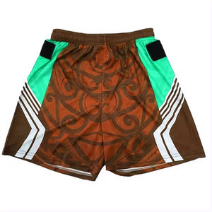 Shorts de rugby respirants en maille avec logo personnalisé imprimé, unisexe, vêtements de sport en polyester, vente en gros - Product Image 3