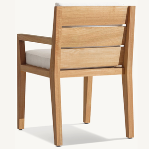 Chaise individuelle en teck au style moderne, équipée d'un mousse souple et durable pour une utilisation en extérieur - Product Image 5