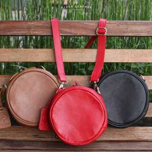 Premium Round <b>Crossbody</b> Bag Compact & Stylish Genuine Leather Circle <b>Purse</b> with Adjustable Strap Minimalist Design for Women - Product Image 6