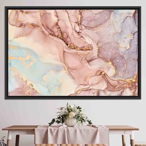 Gold Marble Canvas Print: Modern Shimmery Wall Art Decor,BLACK <b>FRAMED</b> CANVAS - Product Image 1