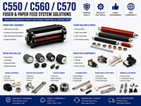 Тонер-картриджи C550, C560, C570, фотобарабаны, блоки термозакрепления, ленты переноса изображения, 2-й ролик BTR, запасные части и расходные материалы для цифровых принтеров, производство Япония
