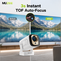 Mini projecteur MUZEE X17 pour cinéma à domicile, projection au plafond 180° °   Projecteur rotatif 1080P compatible Netflix YouTube 300 ANSI