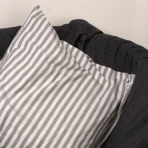 Fundas De Almohada cuadradas de algodón orgánico 100%, funda de cojín teñida con hilo de rayas grises, usable para el hogar, Hospital americano personalizado - Product Image 1