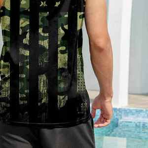 Camiseta sin mangas de compresión de cuello redondo sin costuras de estiramiento activo para hombres, transferencia de sublimación personalizada impresa, nuevo diseño de moda a la venta - Product Image 2