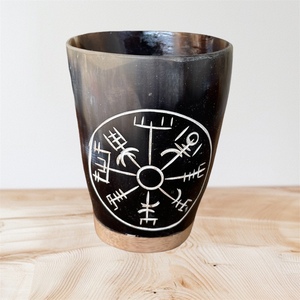 Copa de cuerno de venta clásica para beber cerveza, copa de vino, bebidas de café y agua con acabado de la India - Product Image 2