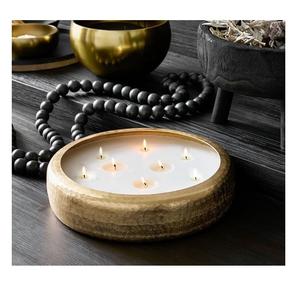 โลหะมีสไตล์วัสดุทองแดงคุณภาพสูงตกแต่งบ้านสแตนเลสรูปเรียวชุดขวดเทียน 4 ใบ - Product Image 3