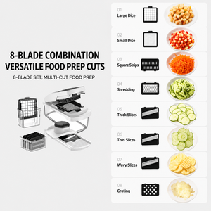 Manual <b>Vegetable</b> Chopper and <b>Slicer</b> with Storage Container, Multifunction Kitchen Food Prep Cutting Tool - Product Image 5