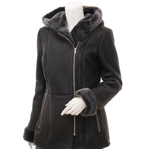 Chaqueta de Piel de Cordero para Mujer, Estilo Nuevo |   Chaquetas de Cuero de Invierno de Manga Larga, Impermeables, Resistentes al Viento y Ecológicas, de Primera Calidad - Product Image 1