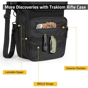 Sac de sport souple Trakiom 36 pouces, sac à dos double, sac d'accessoires de sport professionnel, fermetures éclair verrouillables, sangles Molle rembourrées - Product Image 4