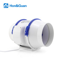 Ventilateur de conduit en ligne à flux mixte électrique Hon&Guan de 6 pouces avec roulement à billes, mural, autoportant, 220V, pales en plastique, restaurant OEM/ODM