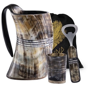 Taza de cuerno de bebida Vikingo, copa de buey hecha a mano, bebida de hidromiel y cerveza como héroes de Juego de Tronos con esta gran cerveza - Product Image 2