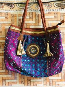 Bolso Banjara de compras de noche para mujer hecho a mano indio, bolsos de hombro de moda con bordado de algodón Vintage de lujo personalizados para mujer - Product Image 3