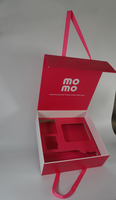 Emballages en papier kraft pliables sur mesure de haute qualité, dossiers de luxe avec poignée, dorure à chaud, biodégradables et recyclables