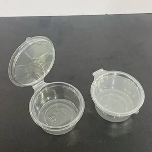 Modern style 2026 Factory 2oz 60ml <b>Food</b> Packaging Disposable <b>PET</b> Plastic Container Sauce Cup With Hinged Lid take away camping - Product Image 5