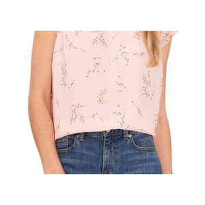 Camicetta Floreale CeCe con Maniche a Volant, Taglia Media, Elegante in Chiffon con Logo Ricamato Rosa Inglese e Decorazione in Pizzo, XL per Ufficio - Product Image 6