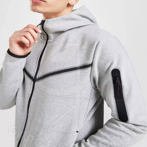 Ropa de calle Nuevo diseño Chándales de gran tamaño para hombre con diseño personalizado Sudaderas con cremallera Trajes Conjunto de dos piezas - Product Image 5
