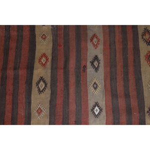 Alfombra Turca, Alfombra de Pasillo de 2x5.1 pies, Alfombra Vintage de Lana con Puntos Marrones - Product Image 4
