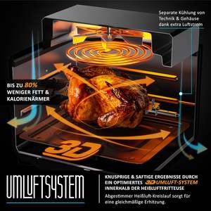 4-in-1 12L Hot Air Fryer <b>Oven</b> with <b>Grill</b>, Dehydrator & Convection, LED Touch, Easy Clean, Oil-Free Rotary <b>Grill</b> BPA Free Pizza - Product Image 2