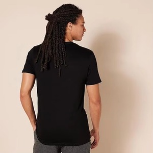 Camiseta de manga corta cómoda para hombre 100% algodón para impresión de logotipo personalizado marca reventa al por mayor - Product Image 2